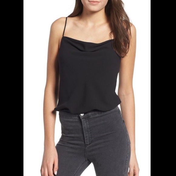 Astr Tops - Astr the label black cowl neck bodysuit
